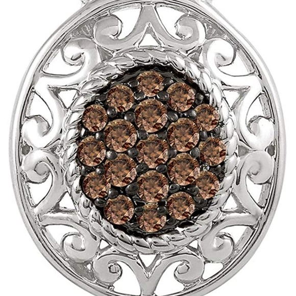 18k Chocolate Brown Natural Diamonds Earrings - Picture 3 of 13